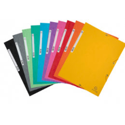 Chemises à élastiques Exacompta 55500E - 3 rabats, carte lustrée 400g/m², A4, couleurs assorties, capacité 250 feuilles