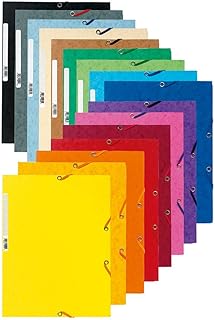 Chemises à élastiques Exacompta 55500E - 3 rabats, carte lustrée 400g/m², A4, couleurs assorties, capacité 250 feuilles