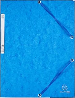 Chemise à élastiques Exacompta Réf. 55502E - Pochette 3 rabats carte lustrée 400 g/m2 24x32 cm pour documents A4