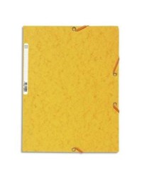 Chemise à élastiques Exacompta 55509E - 3 rabats, Carte lustrée 400g/m2, A4, Jaune, pour documents