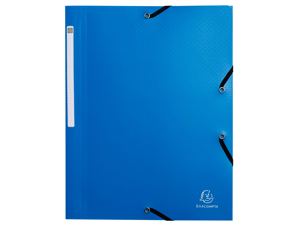Chemise Exacompta Opak - 3 rabats PP recyclé A4 dos 15mm fermeture élastique BLEU pour classement et organisation bureau