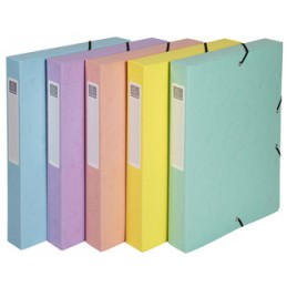 Boîte de classement élastiquée Exacompta Aquarel - 240 x 320 mm, dos 40 mm, 400 feuilles - Pour bureau et école