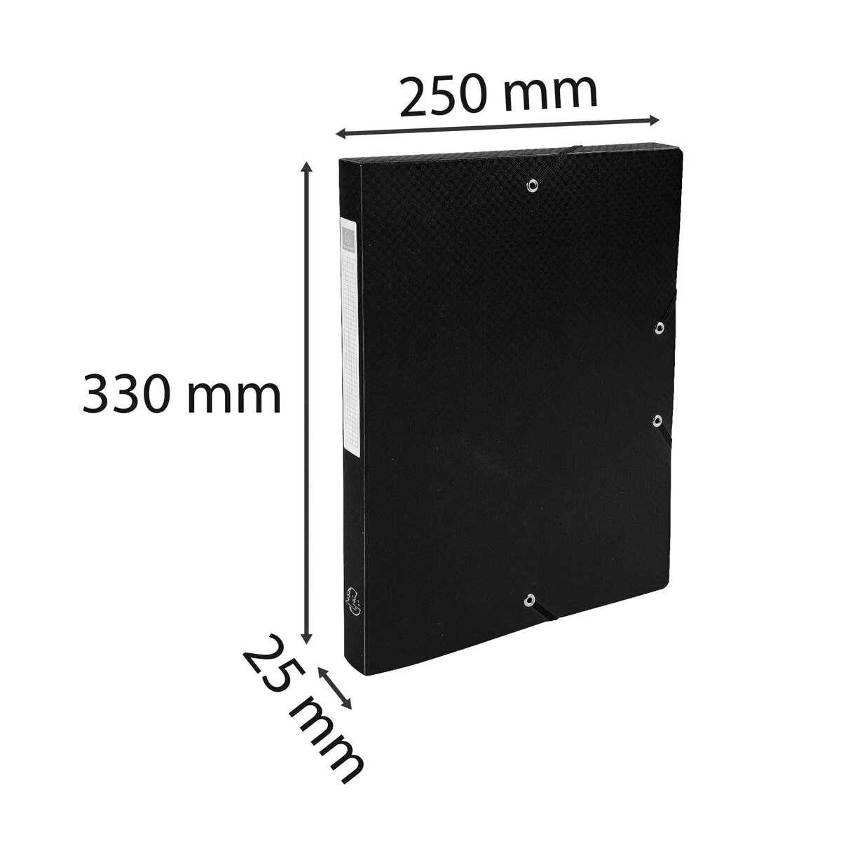 Boîte de classement Exabox - Dos 25mm polypropylène 7/10e opak - A4 - Noir pour archivage et organisation bureau