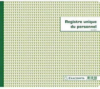 Registre Unique du Personnel EXACOMPTA 27x32 cm 40 Pages - Pour gestion administrative