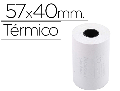 Bobine thermique Exacompta tickets carte bancaire 1 pli 57x40 mm mandrin 12 mm 18 m boîte de 10 rouleaux pour caisse et TPE