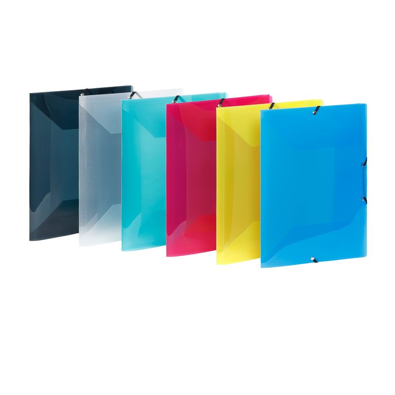 Chemise 3 Rabats Viquel Tandem - Format A4 Polypropylène Fermeture Élastique pour Bureau et École