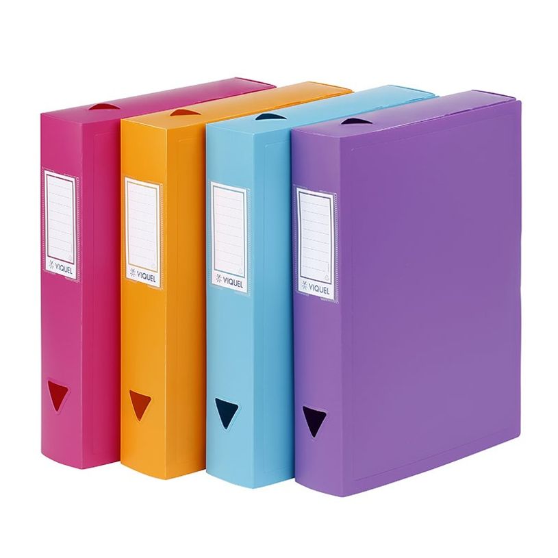 Viquel Boîte de classement plastique - Dos 60 mm, Couleurs pastels