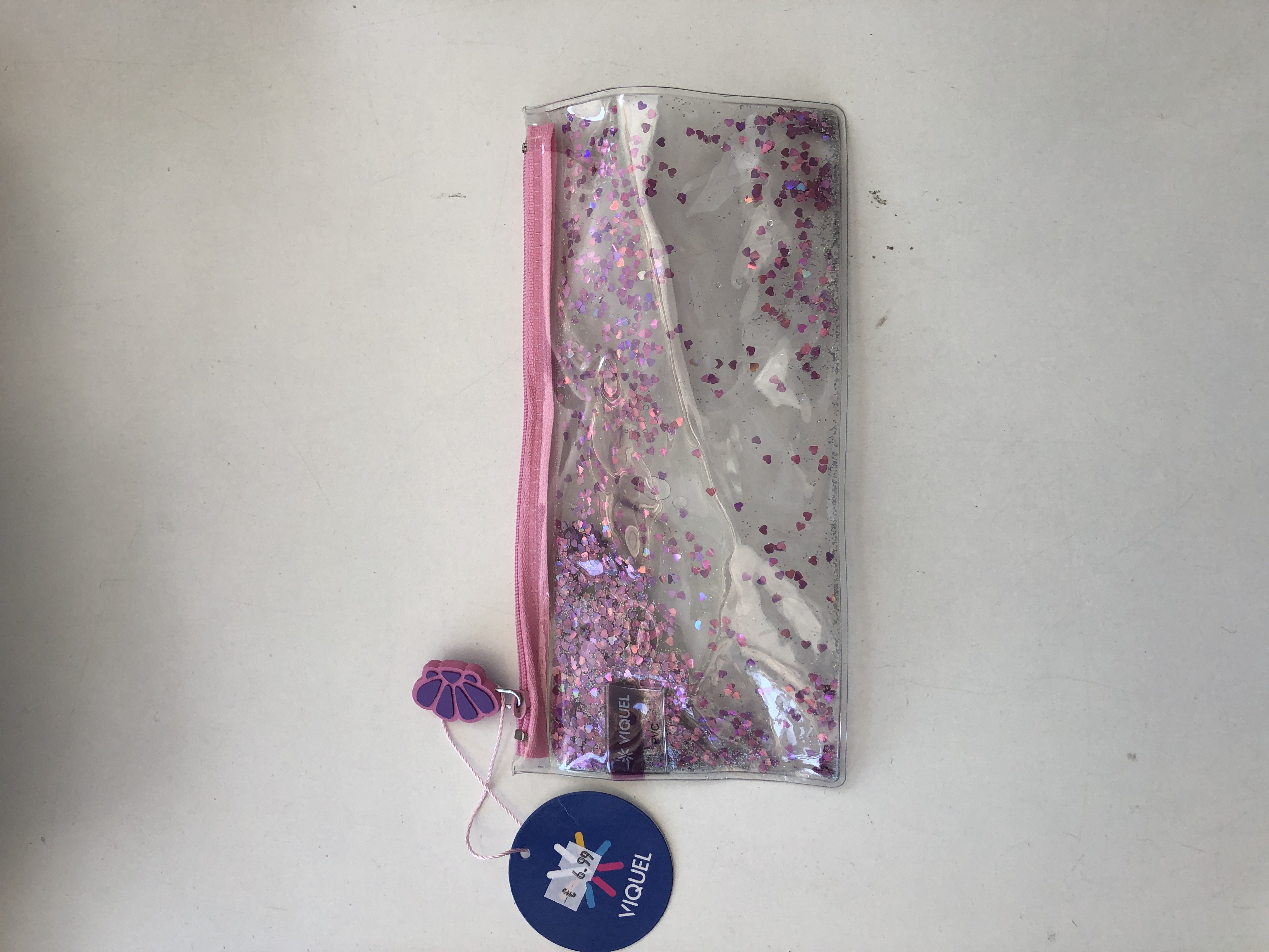 Trousse transparente a paillettes 