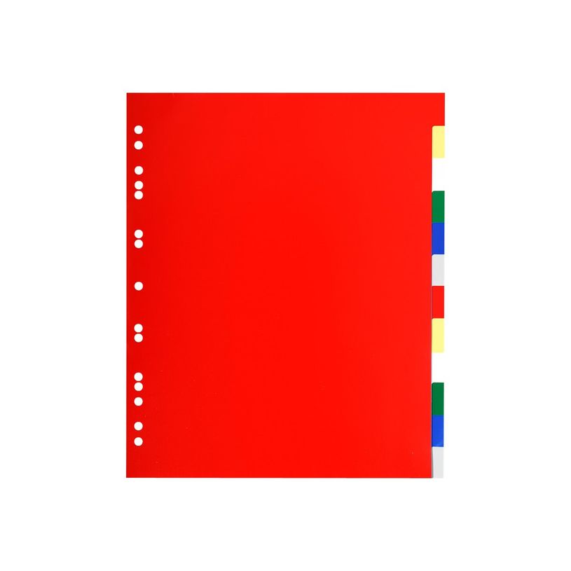 Intercalaires Polypropylène Souple 6 Positions - A4 Maxi - Couleurs Assorties pour Classement Document