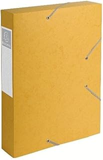 Chemises à rabats Exacompta Exatobox - Lot de 3, dos 6 cm, carte lustrée 5/10e, jaune, format A4