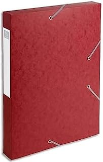 Boîte de classement Exacompta CARTOBOX - Élastiques, Dos 4 cm, Carte lustrée 600g/m², 25x33cm, Format A4, Rouge