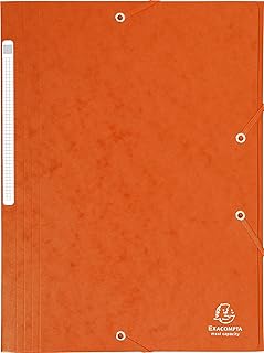 Chemise à élastiques Exacompta 17117H - Maxi capacity 3 rabats A4 Orange pour documents format A4