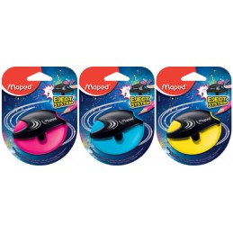 Taille-crayons Maped Galactic - 1 trou avec réservoir en plastique pour crayons scolaires