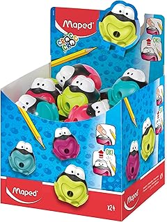 Taille-crayons 1 trou avec réservoir Maped - Croc Croc Signal - Modèles aléatoires - Vendu à l'unité