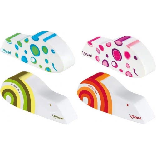 Gommes MAPED Ergo Fun - gomme ergonomique pour écriture scolaire et bureau