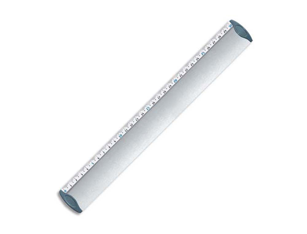 Règle Maped 30 cm triple décimètre aluminium anodisé avec embouts protect system anti-bruit - résistance optimale pour mesures précises