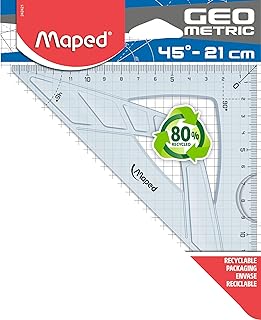 Équerre Maped 242421 - 21 cm en Plastique Transparent pour École et Bureau