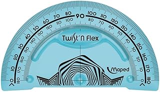 Rapporteur Maped Twist'n'flex 180° 10 cm - Gradué, Couleurs Assorties, Flexible pour École