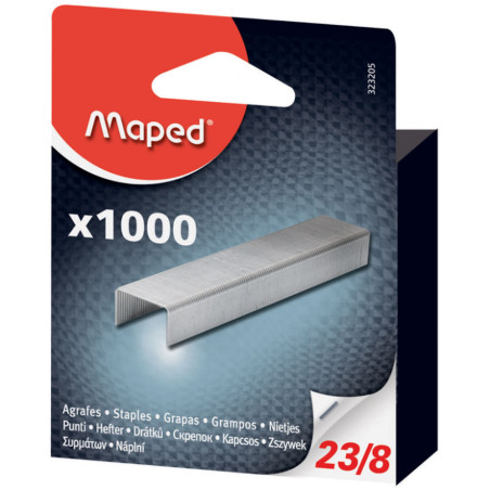 Agrafes Bostitch 23/8 zinguées - paquet petit format pour agrafeuse bureau et usage quotidien