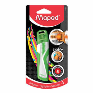 Surligneur Roller Vert - Pointe Fine 1 mm, Encre Fluorescente pour Écriture Précise et Soulignement