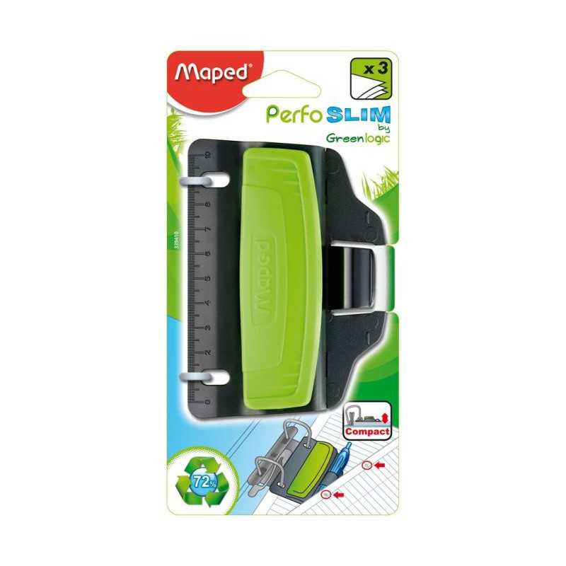 Perforateur Maped Greenlogic Slim - Compact, écologique, 2 trous, capacité 10 feuilles, pour bureau