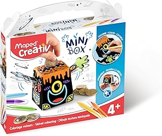 Kit loisirs créatifs enfants Maped Creativ - Tirelire coloriage velours et construction - Activités manuelles