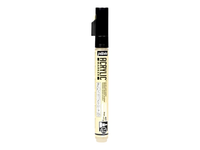 Marqueur acrylique Pébéo 201427 - Pointe ronde 1,2mm Beige pour dessin et décoration