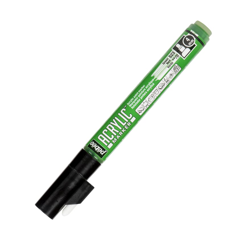 Marqueur peinture Pébéo Acrylic Marker - Vert 4 mm pour surfaces variées et loisirs créatifs