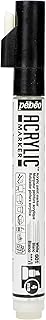 Marqueur acrylique Pébéo 201601 - Pointe biseautée 4mm Blanc pour dessin et décoration
