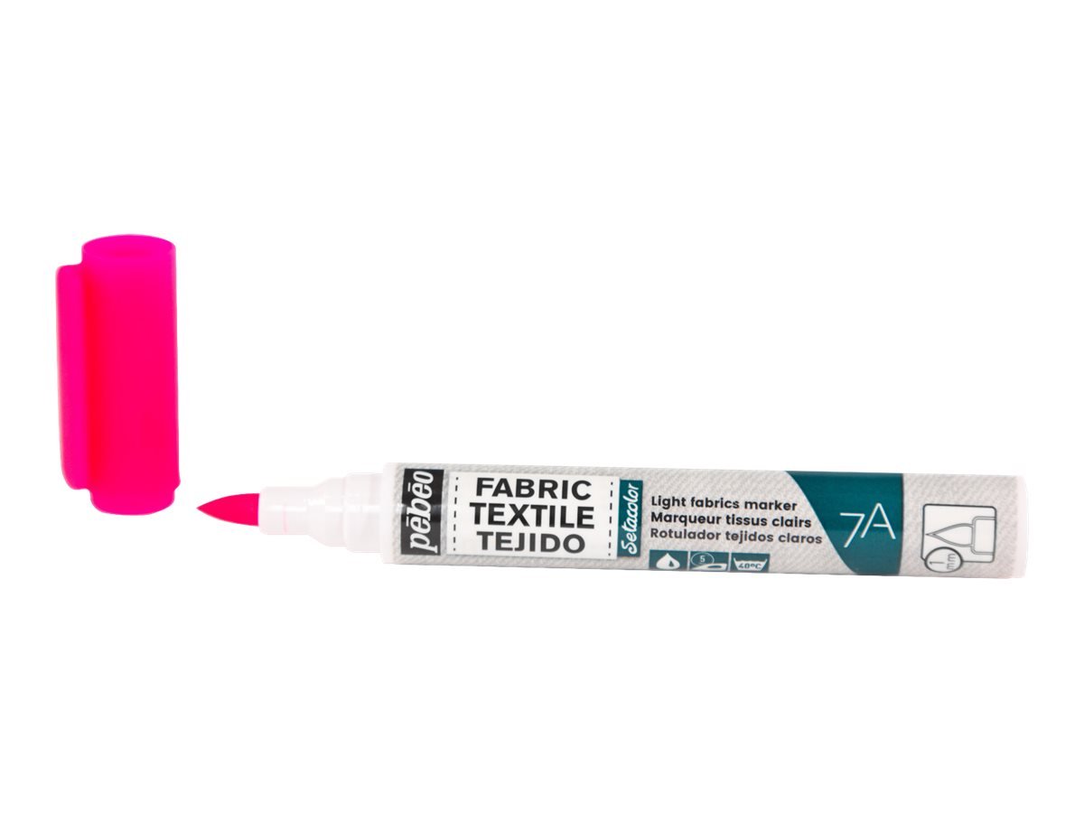 Marqueur Tissu Pebeo Setaskrib - Fluorescent Rose Feutre pour Textile et Loisirs Créatifs