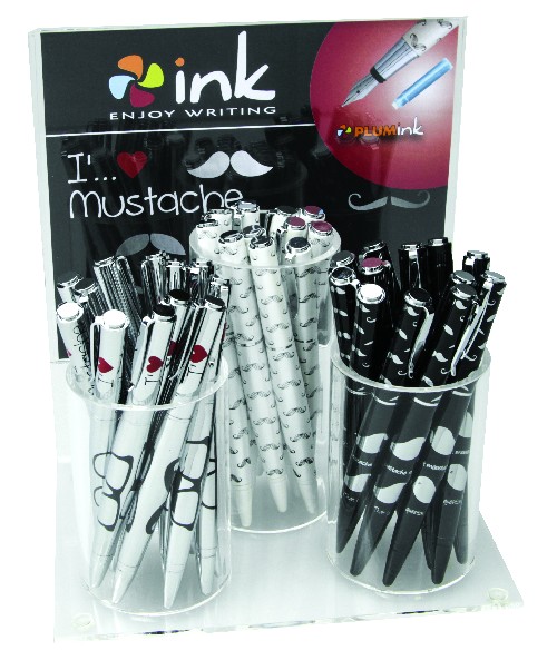 Stylo plume PlumINK metal moustache - Écriture fluide pour bureau, école, loisirs créatifs