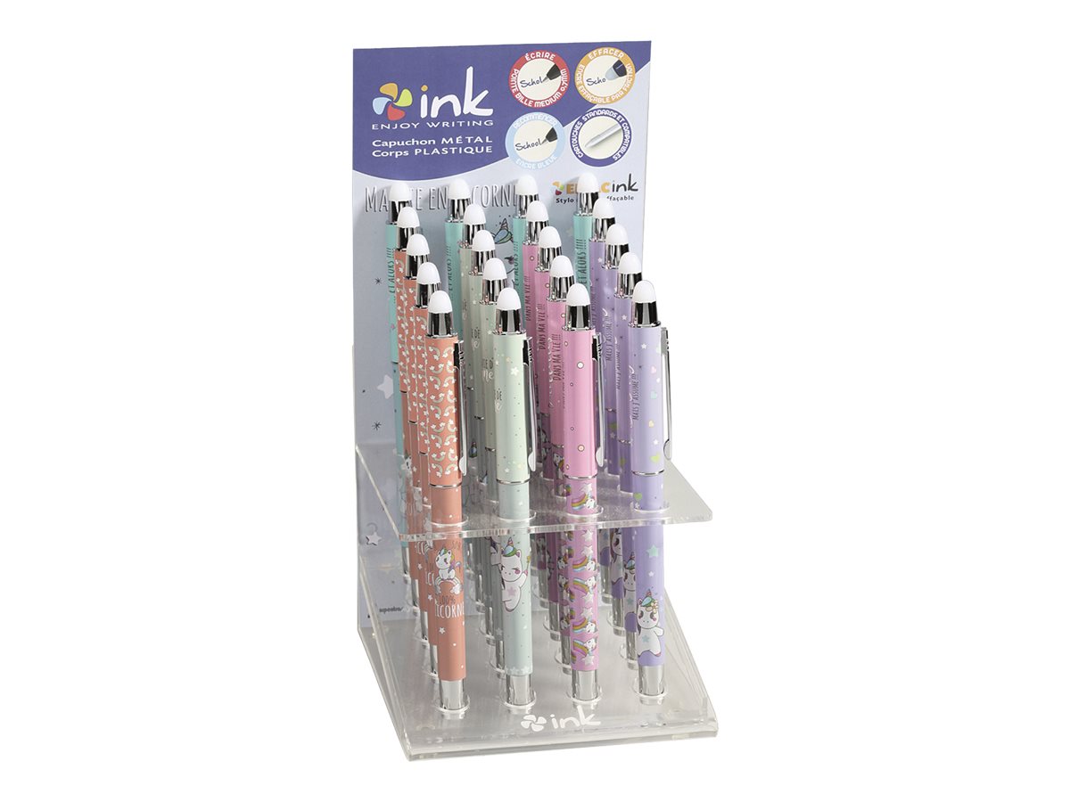 Stylo à bille effaçable Ink EFFACink Ma Vie De Licorne - différents modèles disponibles pour écriture scolaire et bureau