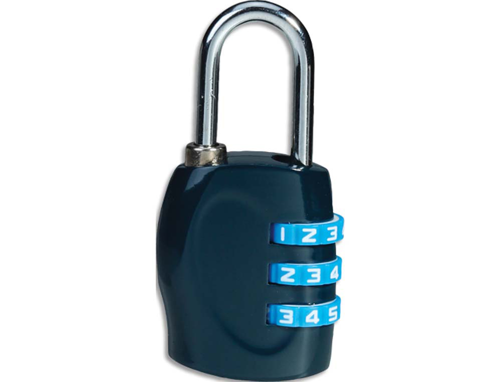 Cadenas à combinaison bleu 62x30x15 mm - Sécurité bureau et rangement personnel