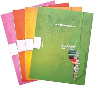 Cahier de dessin Calligraphe 551C Clairefontaine - 17x22 cm 16 pages unies Papier 90 g Couverture recyclée