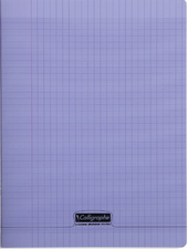 Cahier polypro Conquérant Sept - 24 x 32 cm - 192 pages - grands carreaux Seyes - bleu pour école et bureau