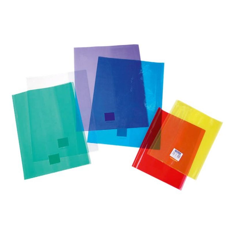 Protège cahier A4 Clairefontaine - Mauve transparent - Avec porte étiquette
