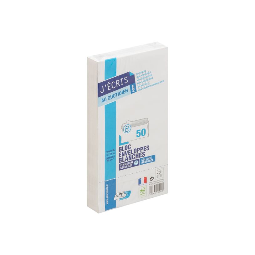 Enveloppes 110 x 220 mm GPV EVERYDAY - 50 unités avec bande autoadhésive pour courrier