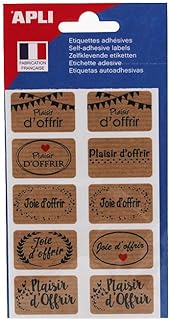 Pochette étiquettes kraft Apli - Plaisir d'offrir - Cadeau - Bouquet de fleur 20 unités pour cadeaux et correspondance