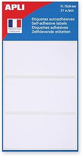 Étiquettes adhésives Apli Agipa - 21 étiquettes blanches 34 x 75 mm pour organisation bureautique