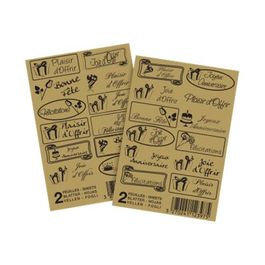 Étiquettes adhésives APLI - Textes assortis pour cartes de vœux et cadeaux, utilisations occasionnelles