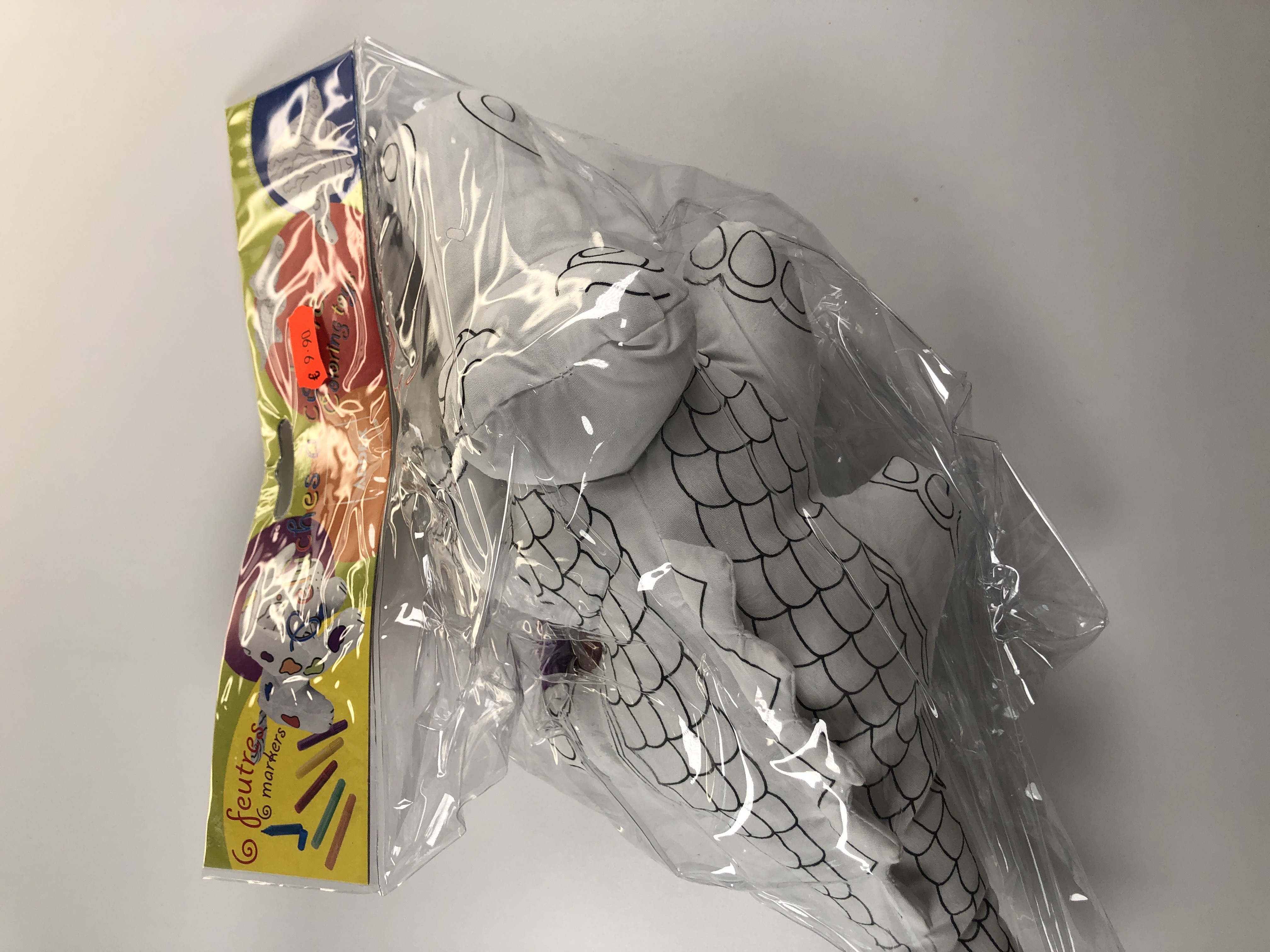 Peluche à colorier ADDEX Junior Crocodile - Jouet éducatif en tissu lavable pour enfants