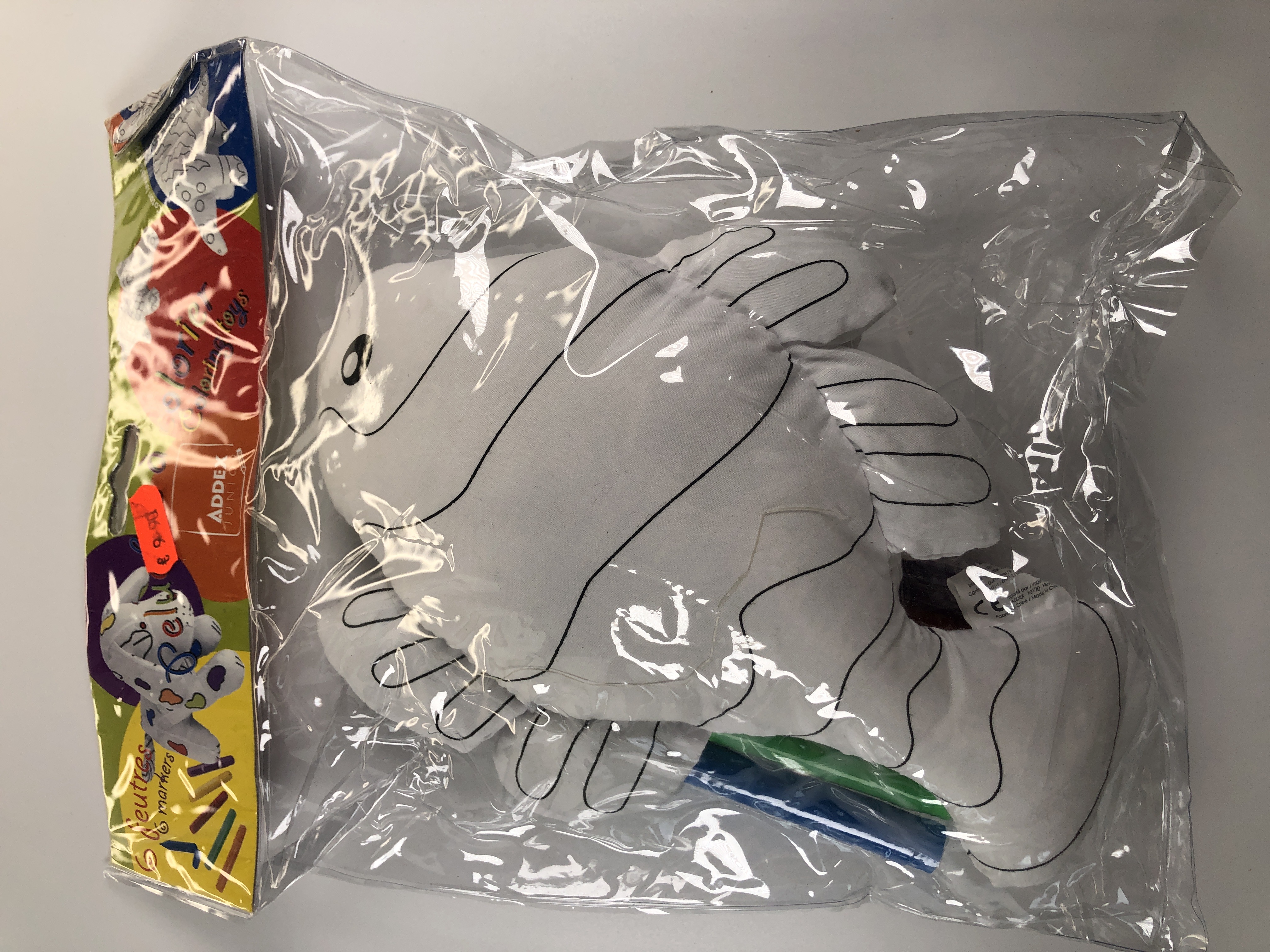 Peluche à colorier ADDEX Junior Poisson - Activité créative pour enfants, lavable et réutilisable