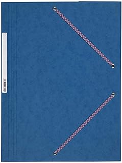 Chemise Carte Lustée A4 COUTAL - Rabats Élastique Étiquette Dos Bleu pour Documents