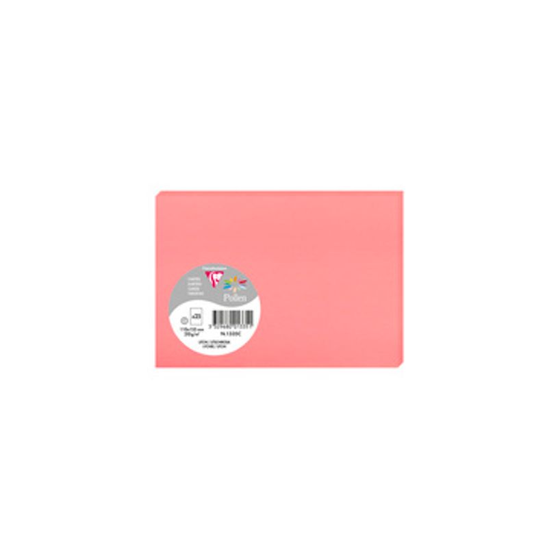 Cartes Pollen 110x155 mm - 210 g/m² - Litchi - Pour correspondance