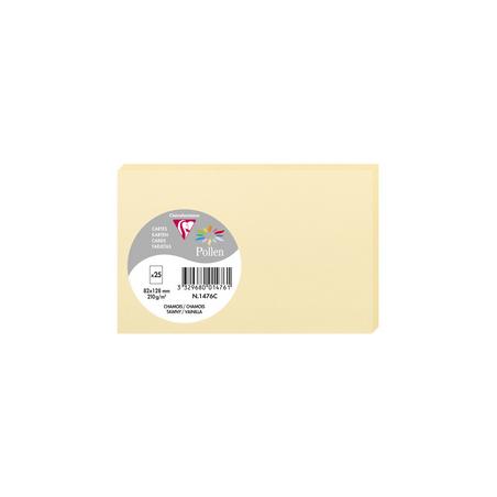 25 cartes de correspondance Clairefontaine Pollen 82x128 mm - Chamois, pour invitations et vœux