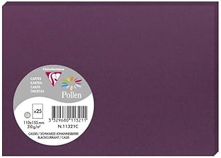 Cartes de correspondance Clairefontaine Pollen Cassis - 25 unités 110x155 mm pour messages personnels