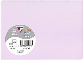 Cartes de correspondance Clairefontaine Pollen Lilas - 25 unités 110x155 mm pour messages délicats