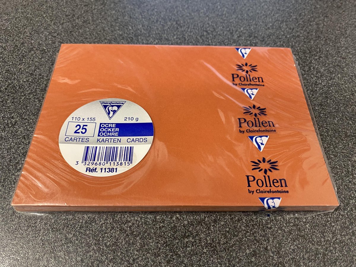 Cartes de correspondance Clairefontaine Pollen Ocre - 25 unités 110x155 mm 210 g/m² pour événements