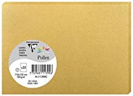 Cartes de correspondance Clairefontaine Pollen Bronze Irisé 110x155mm - Lot de 25 pour vœux festifs