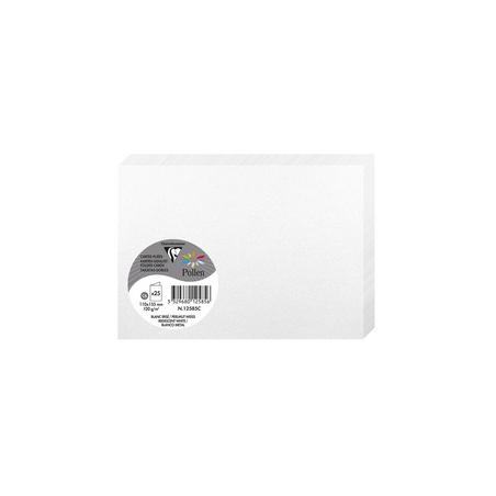 Cartes pliées Clairefontaine Pollen 110x155 mm - Blanc irisé - Correspondance et Événements